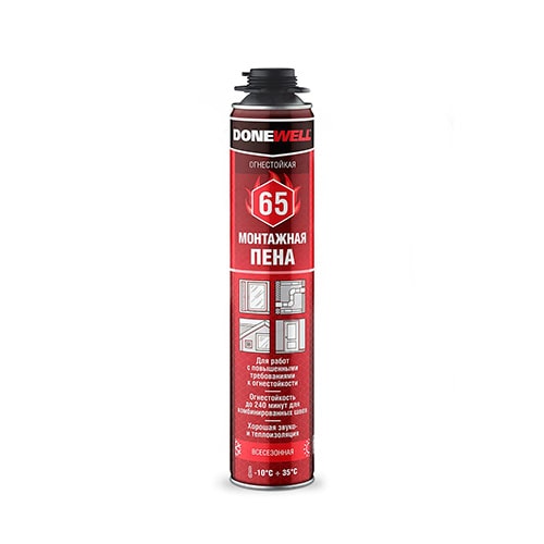 Огнестойкая профессиональная монтажная пена DONEWELL 65